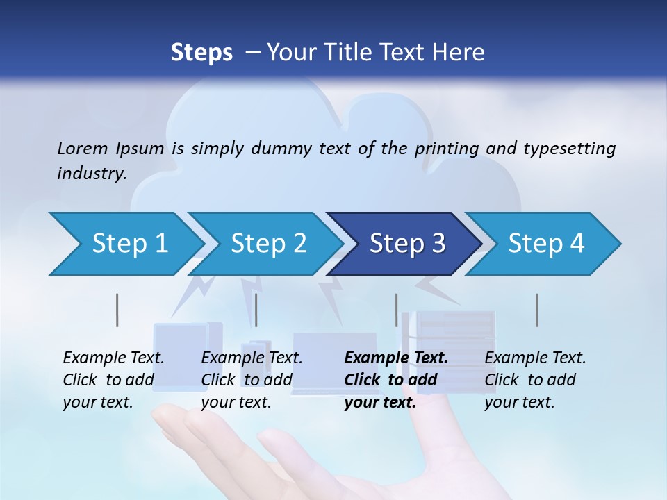 A Hand Holding A Blue Cloud With A Cloud On Top Of It PowerPoint Template