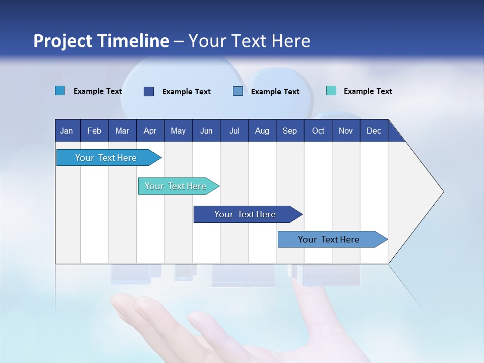A Hand Holding A Blue Cloud With A Cloud On Top Of It PowerPoint Template