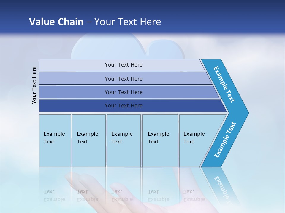 A Hand Holding A Blue Cloud With A Cloud On Top Of It PowerPoint Template