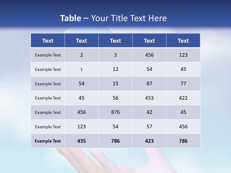 A Hand Holding A Blue Cloud With A Cloud On Top Of It PowerPoint Template