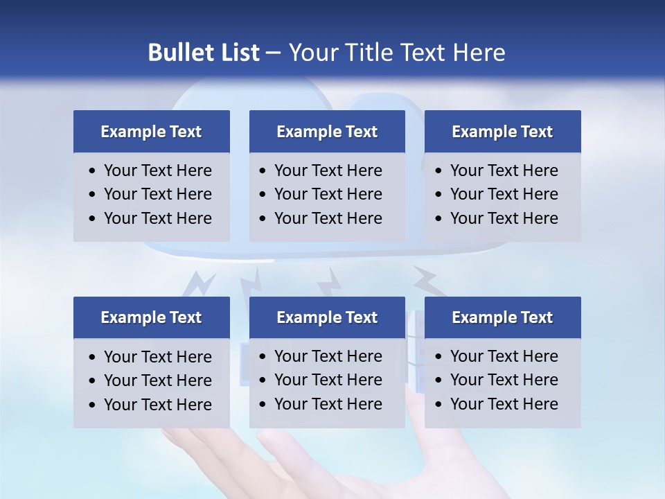 A Hand Holding A Blue Cloud With A Cloud On Top Of It PowerPoint Template