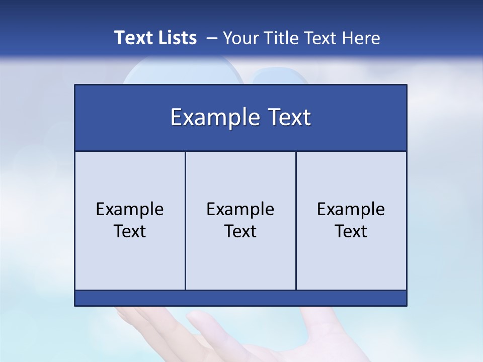 A Hand Holding A Blue Cloud With A Cloud On Top Of It PowerPoint Template