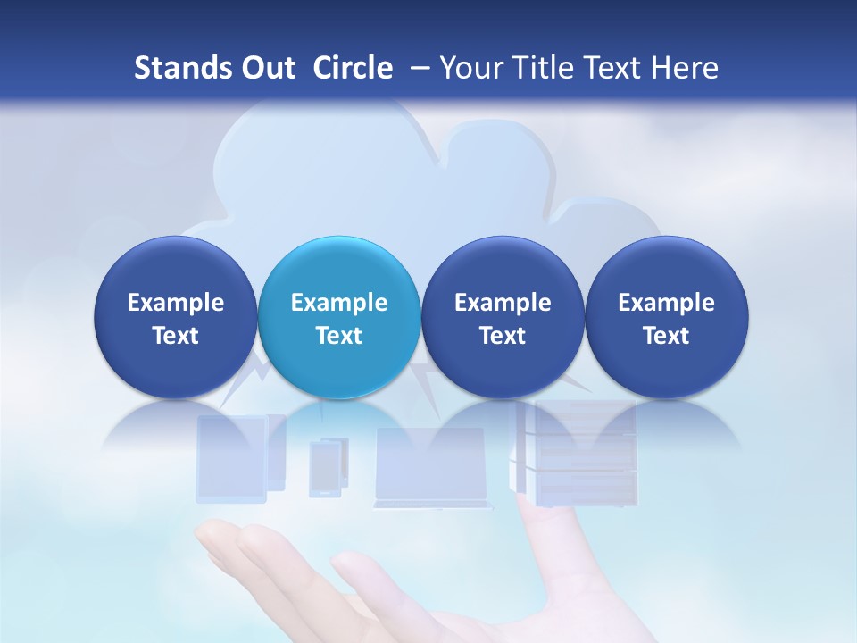 A Hand Holding A Blue Cloud With A Cloud On Top Of It PowerPoint Template