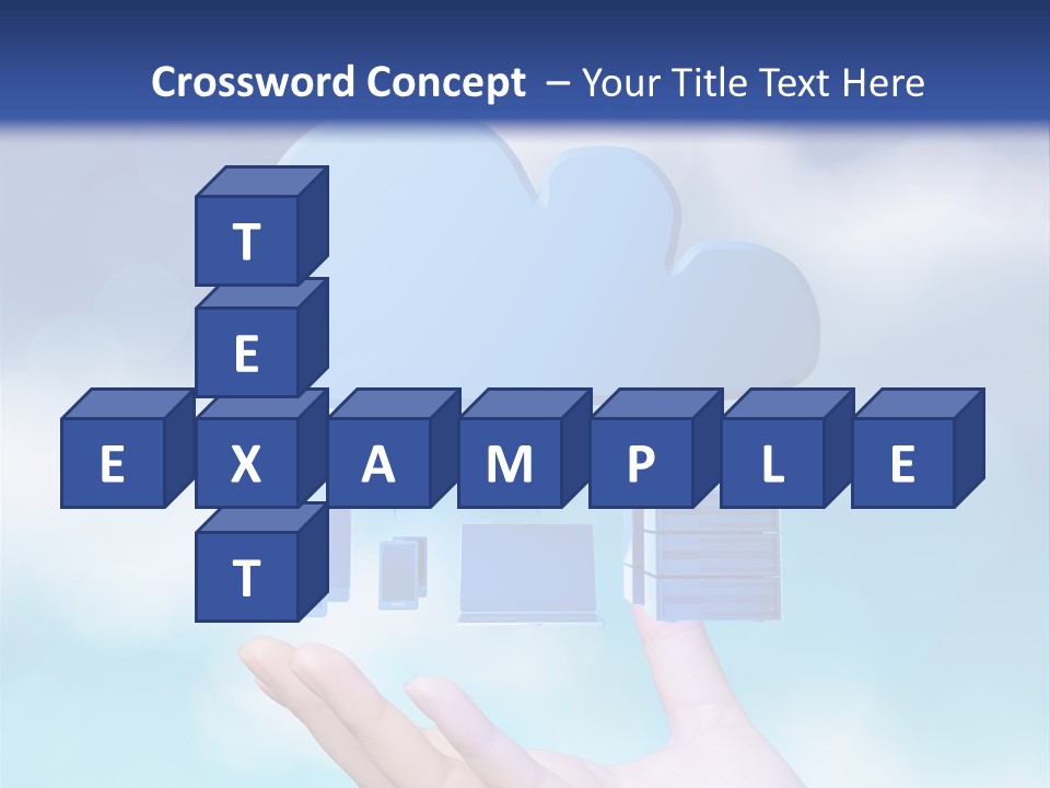 A Hand Holding A Blue Cloud With A Cloud On Top Of It PowerPoint Template