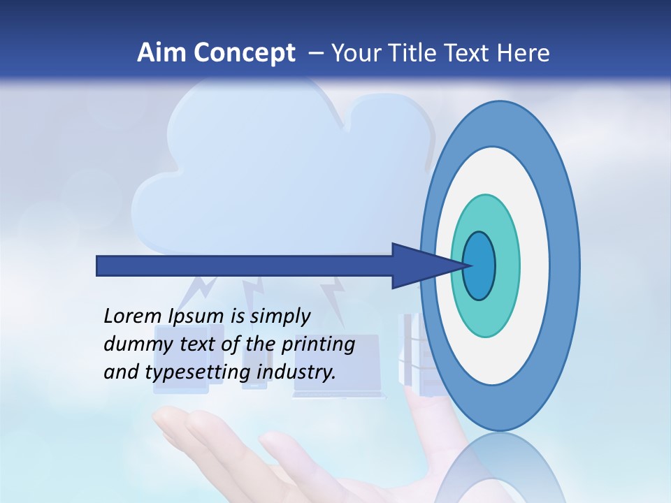 A Hand Holding A Blue Cloud With A Cloud On Top Of It PowerPoint Template