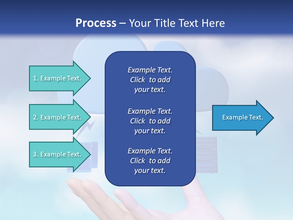 A Hand Holding A Blue Cloud With A Cloud On Top Of It PowerPoint Template