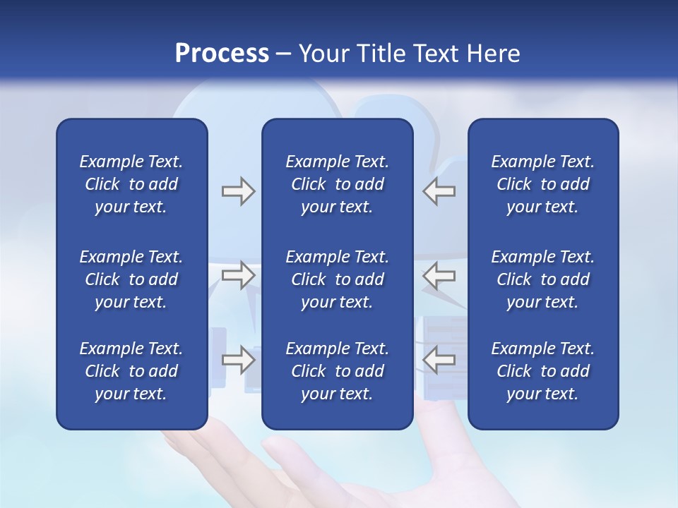 A Hand Holding A Blue Cloud With A Cloud On Top Of It PowerPoint Template