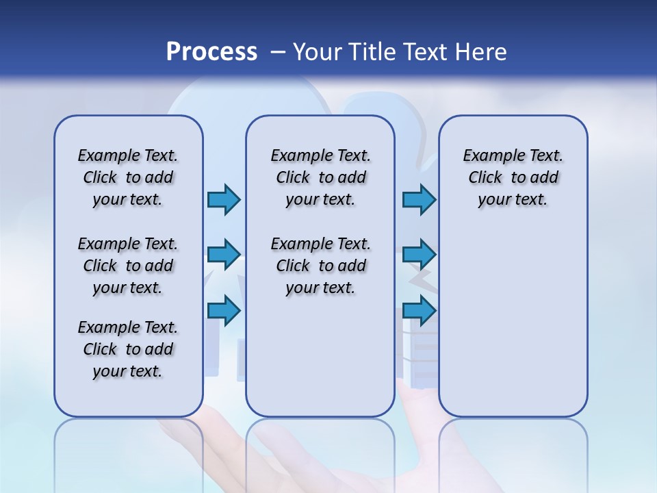 A Hand Holding A Blue Cloud With A Cloud On Top Of It PowerPoint Template