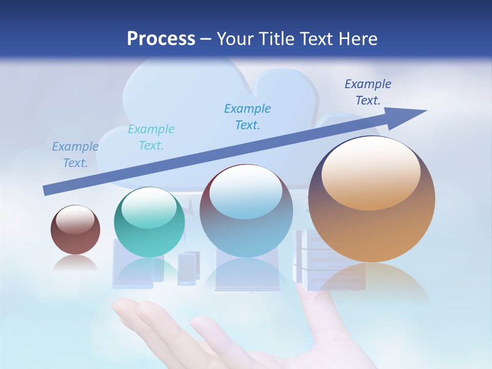 A Hand Holding A Blue Cloud With A Cloud On Top Of It PowerPoint Template