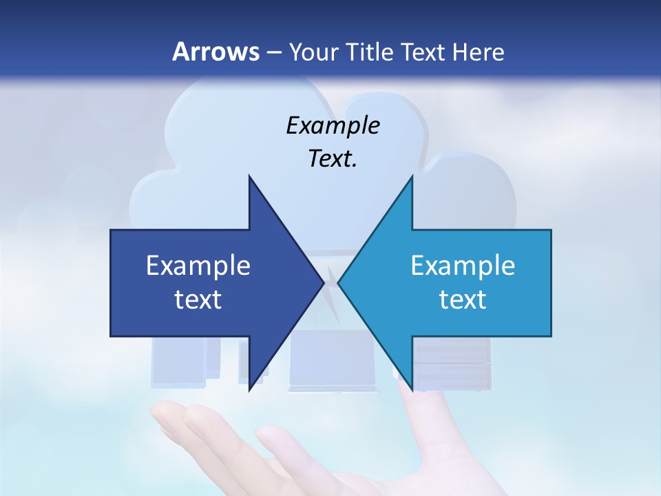 A Hand Holding A Blue Cloud With A Cloud On Top Of It PowerPoint Template