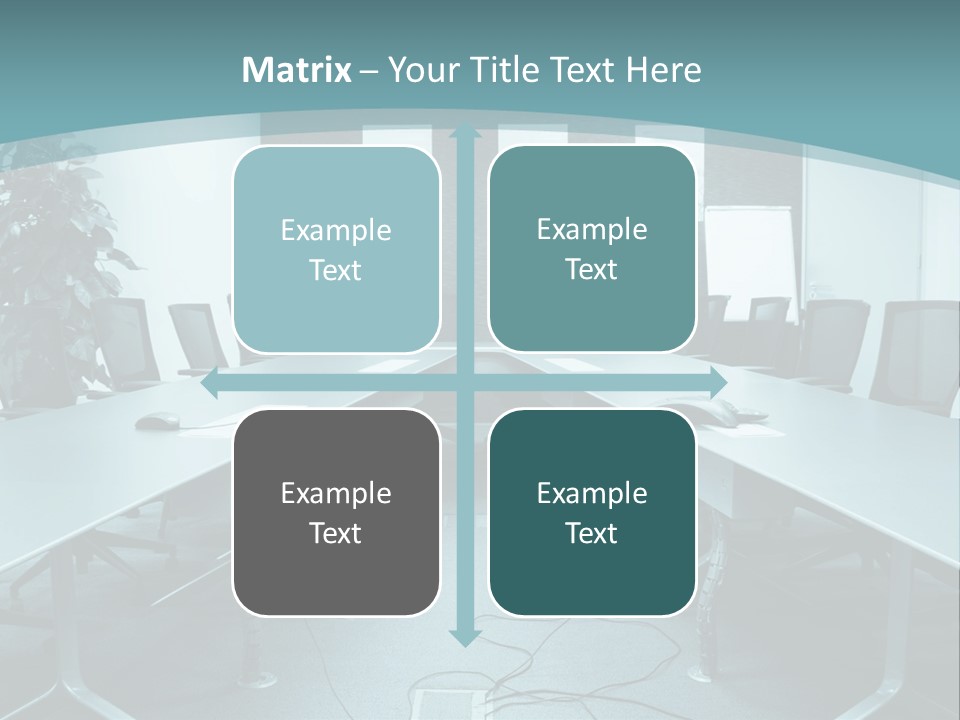 A Conference Room With A Long Table And Chairs PowerPoint Template