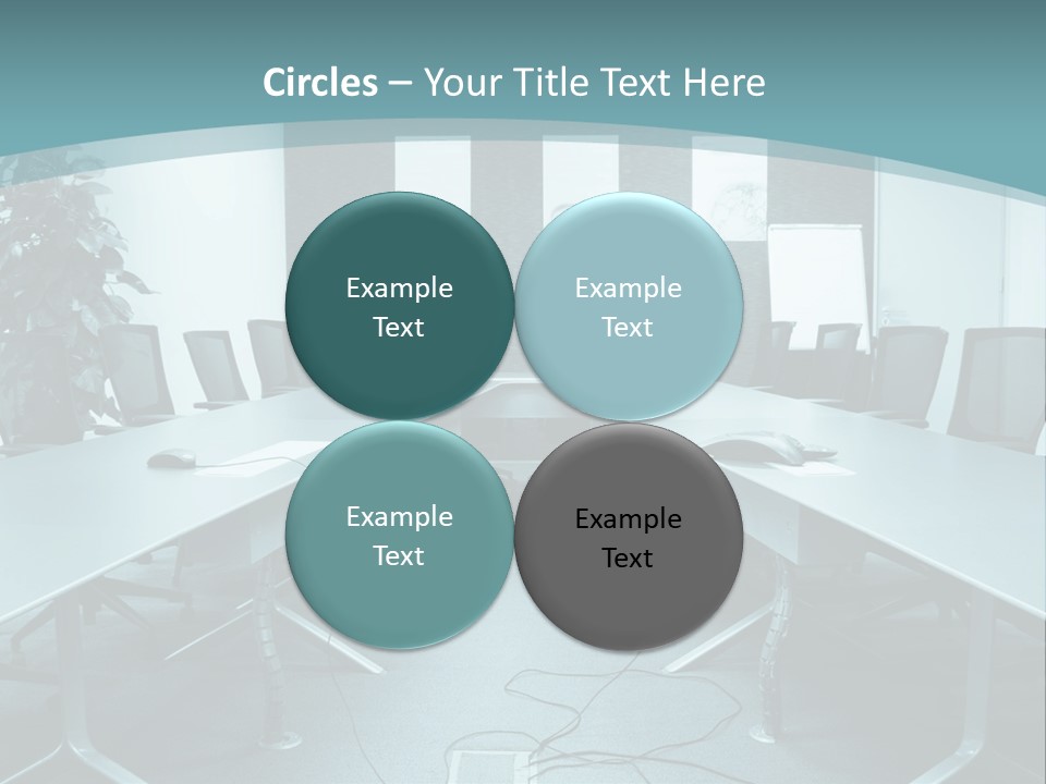 A Conference Room With A Long Table And Chairs PowerPoint Template