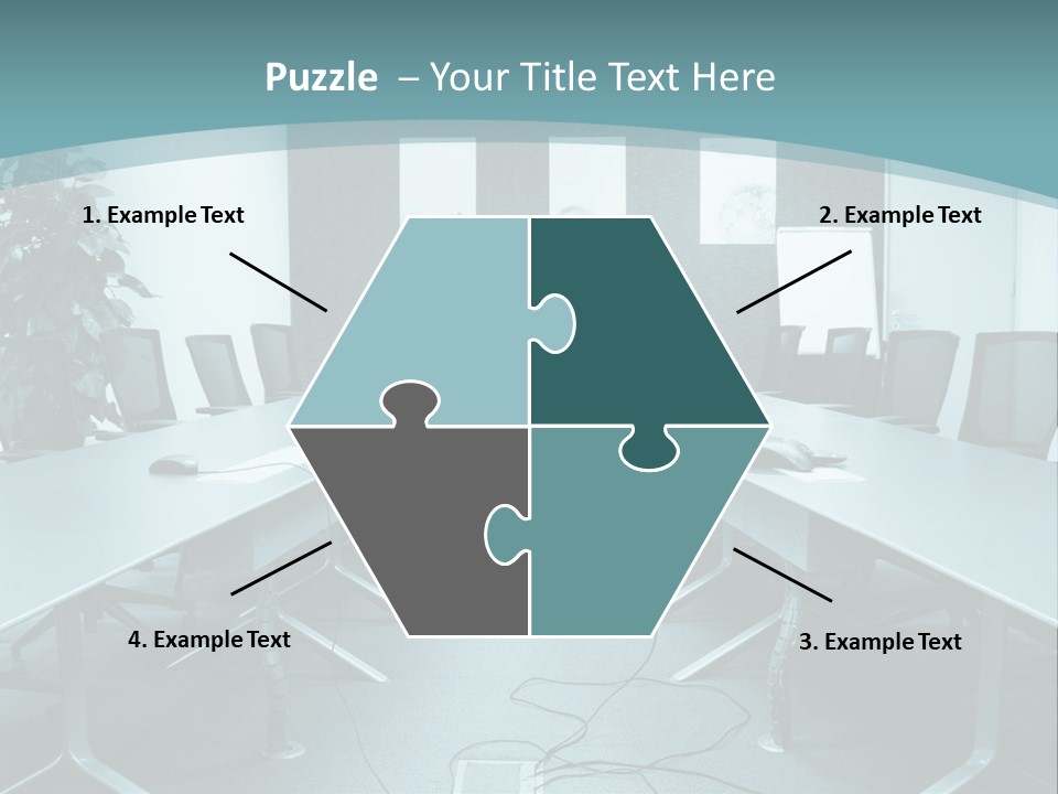 A Conference Room With A Long Table And Chairs PowerPoint Template