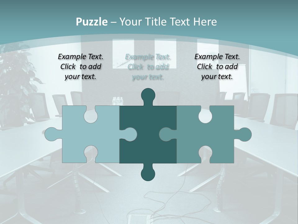 A Conference Room With A Long Table And Chairs PowerPoint Template