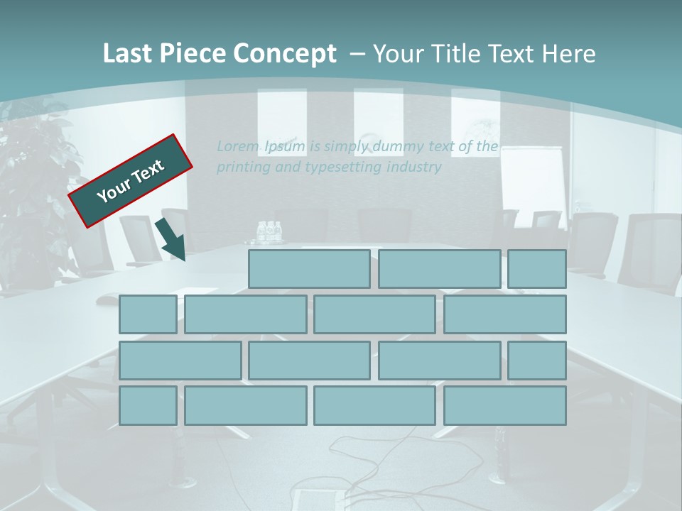 A Conference Room With A Long Table And Chairs PowerPoint Template