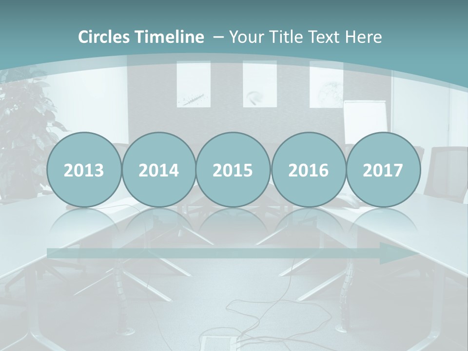 A Conference Room With A Long Table And Chairs PowerPoint Template