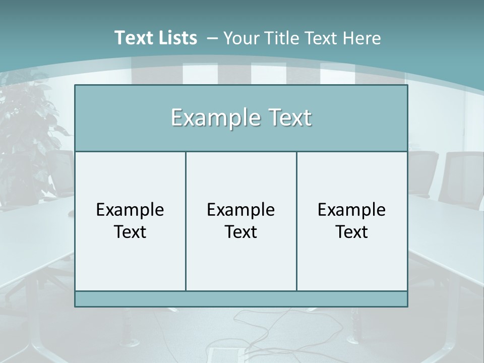 A Conference Room With A Long Table And Chairs PowerPoint Template