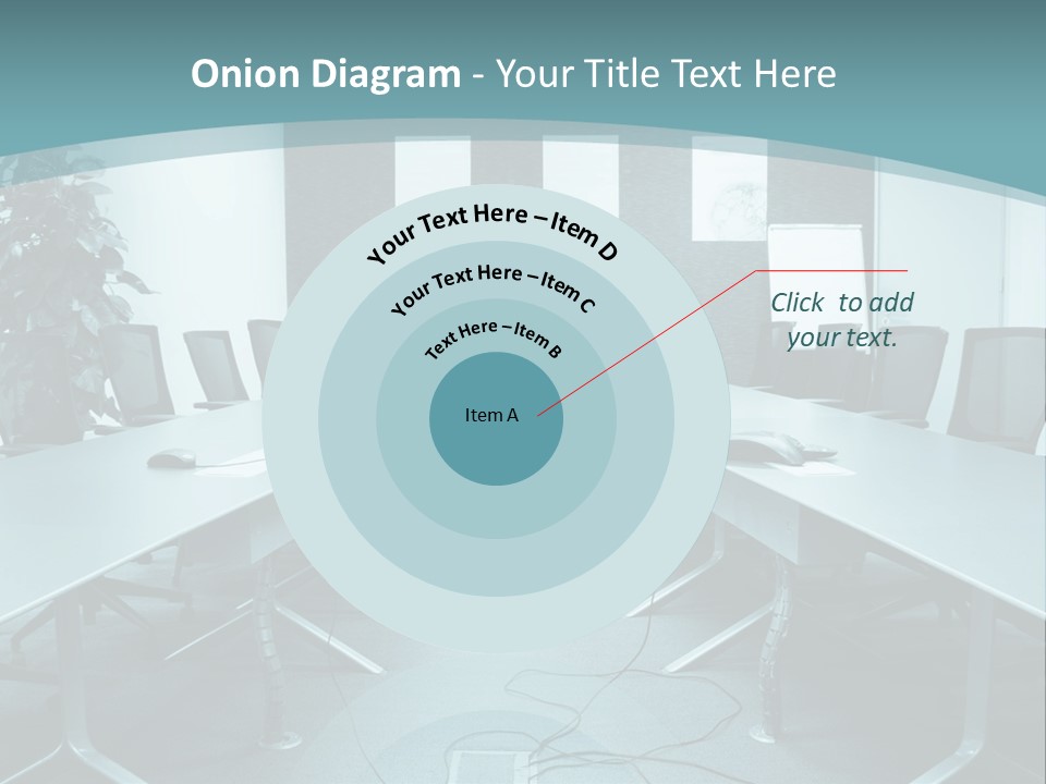 A Conference Room With A Long Table And Chairs PowerPoint Template
