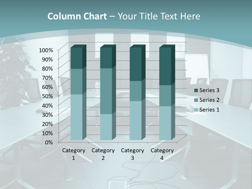 A Conference Room With A Long Table And Chairs PowerPoint Template