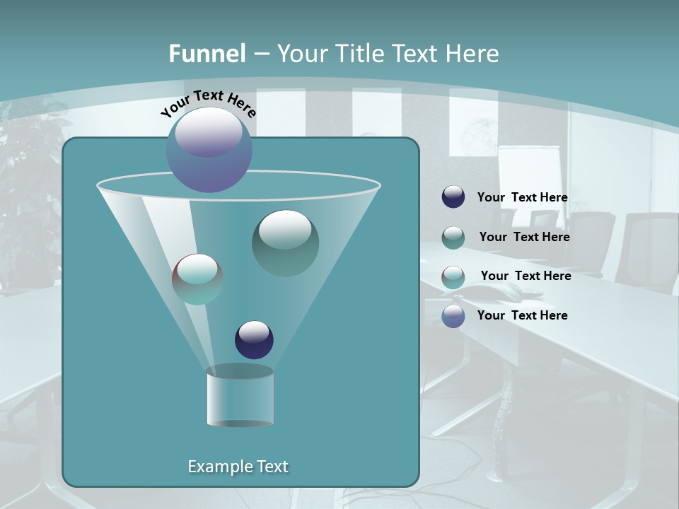 A Conference Room With A Long Table And Chairs PowerPoint Template