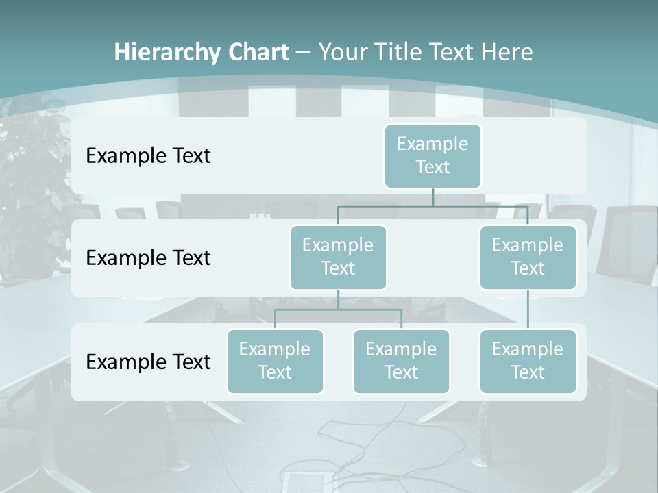A Conference Room With A Long Table And Chairs PowerPoint Template