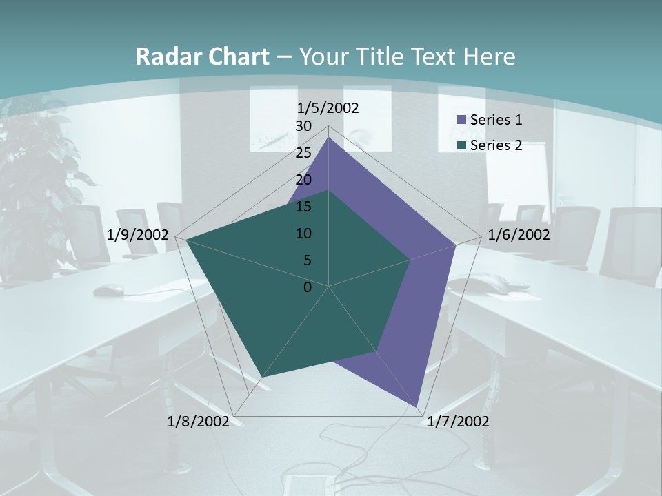 A Conference Room With A Long Table And Chairs PowerPoint Template