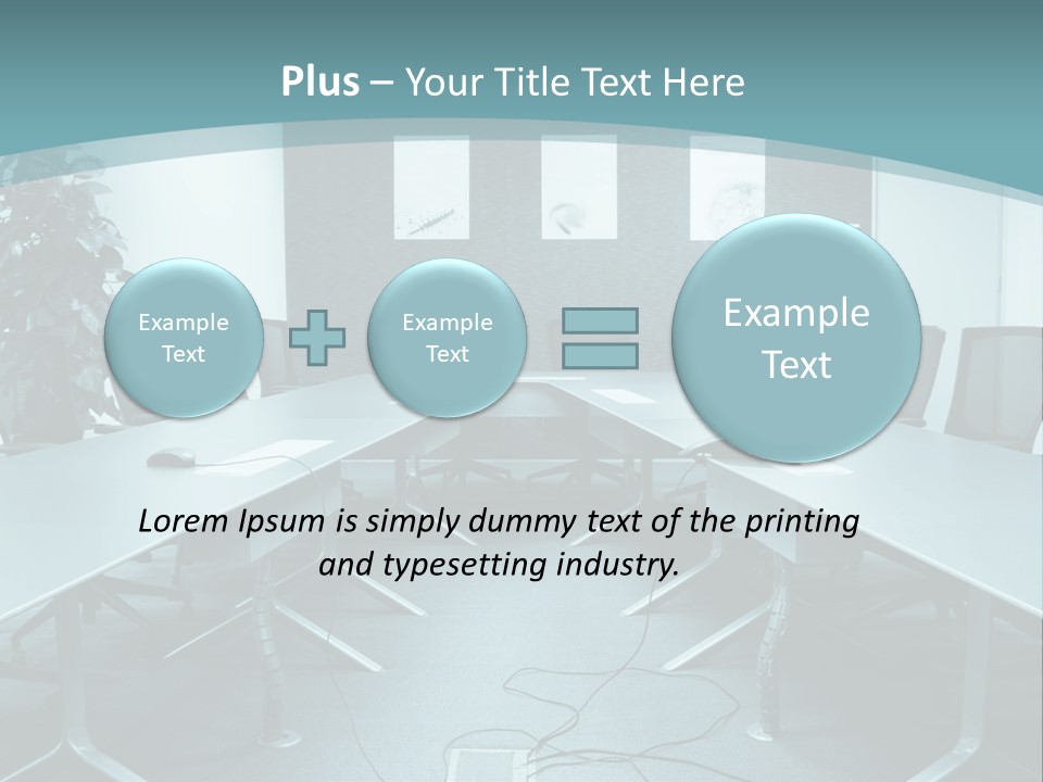 A Conference Room With A Long Table And Chairs PowerPoint Template
