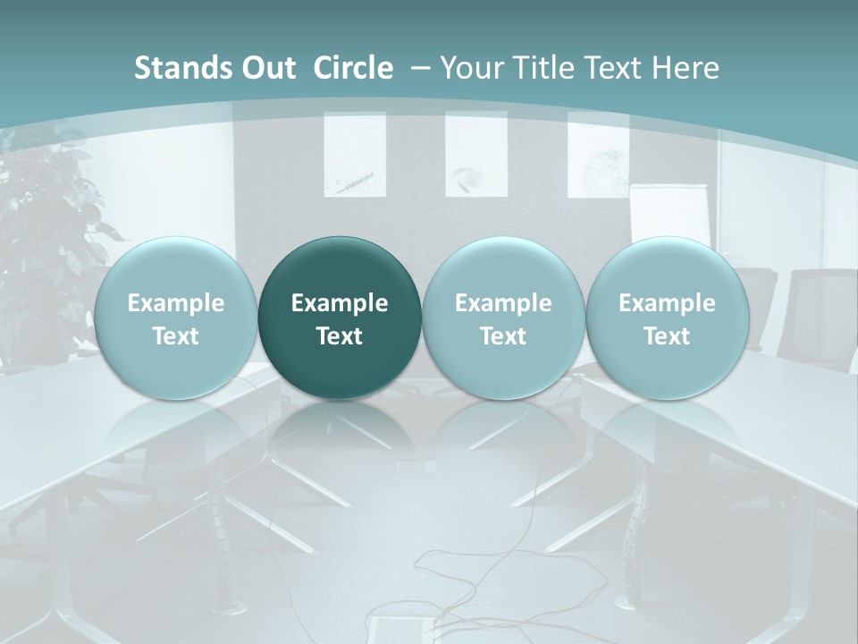 A Conference Room With A Long Table And Chairs PowerPoint Template