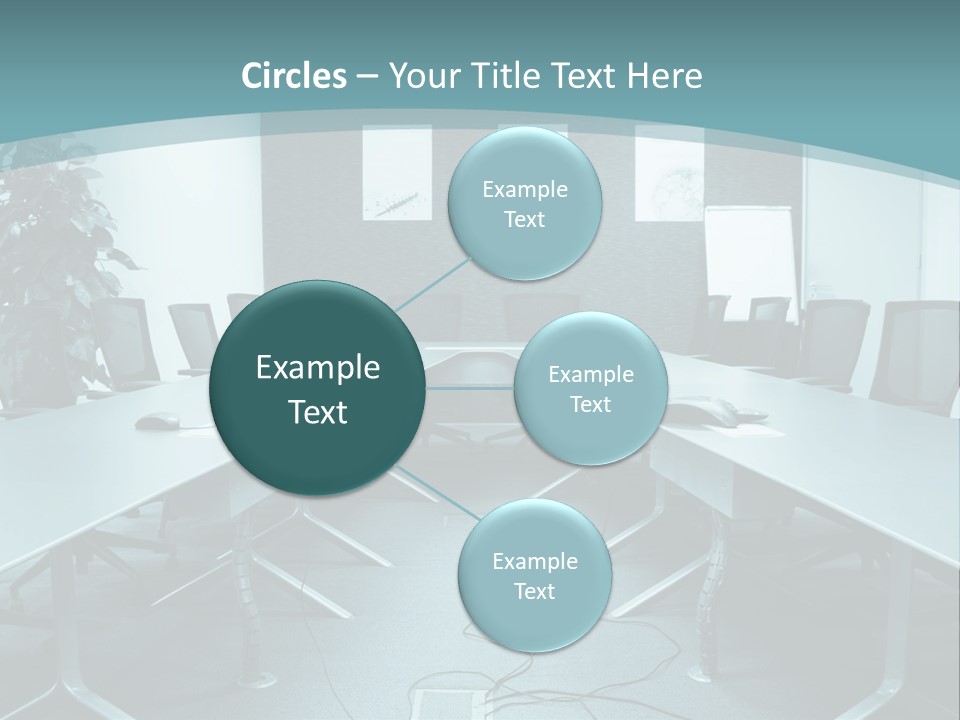 A Conference Room With A Long Table And Chairs PowerPoint Template