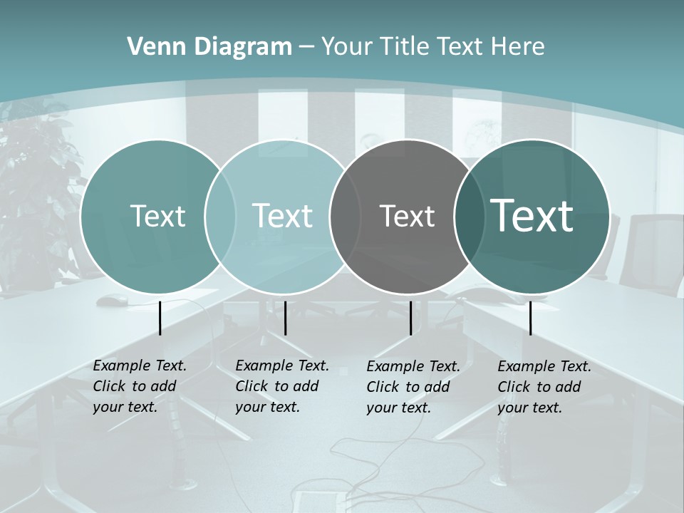 A Conference Room With A Long Table And Chairs PowerPoint Template