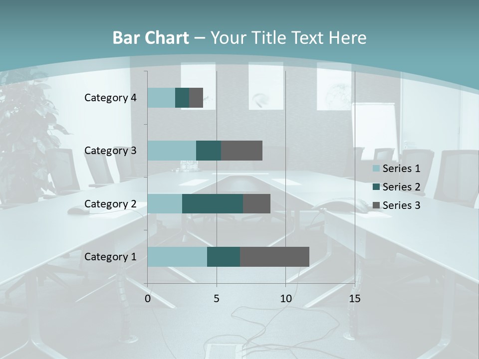 A Conference Room With A Long Table And Chairs PowerPoint Template