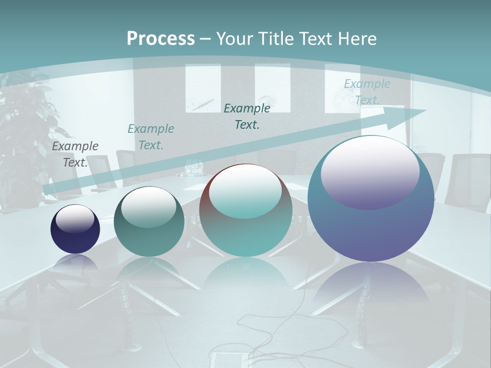 A Conference Room With A Long Table And Chairs PowerPoint Template