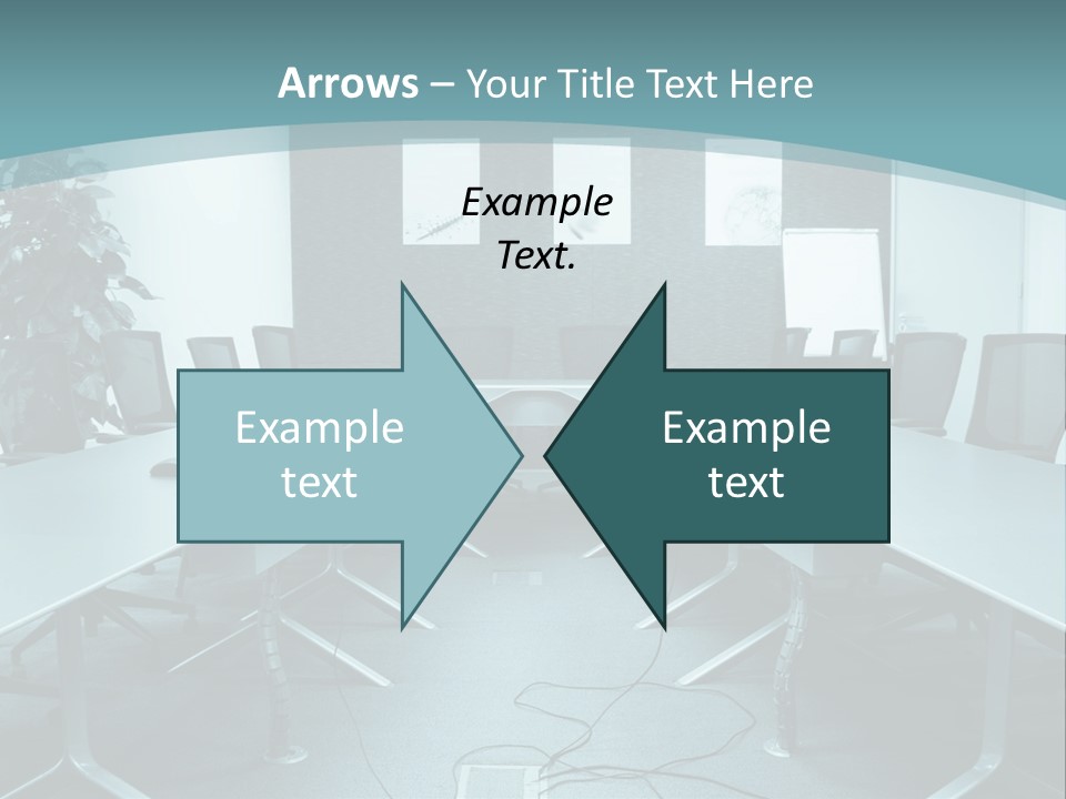 A Conference Room With A Long Table And Chairs PowerPoint Template
