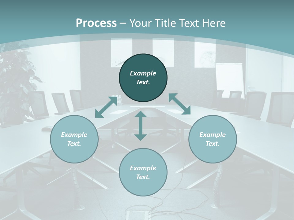 A Conference Room With A Long Table And Chairs PowerPoint Template