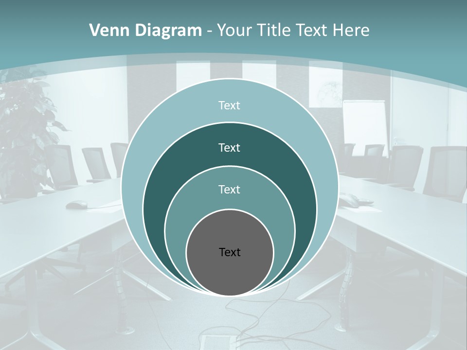 A Conference Room With A Long Table And Chairs PowerPoint Template