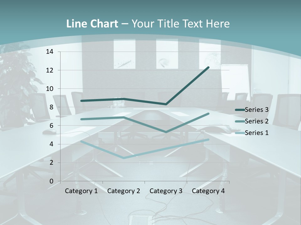 A Conference Room With A Long Table And Chairs PowerPoint Template