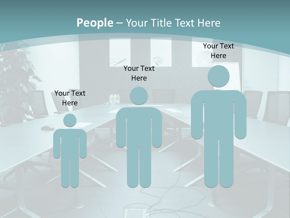 A Conference Room With A Long Table And Chairs PowerPoint Template