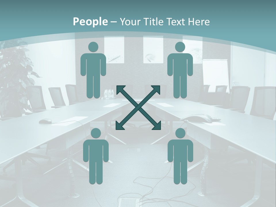 A Conference Room With A Long Table And Chairs PowerPoint Template