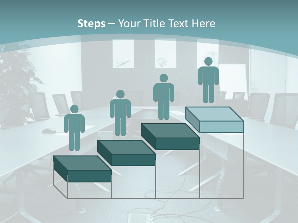 A Conference Room With A Long Table And Chairs PowerPoint Template