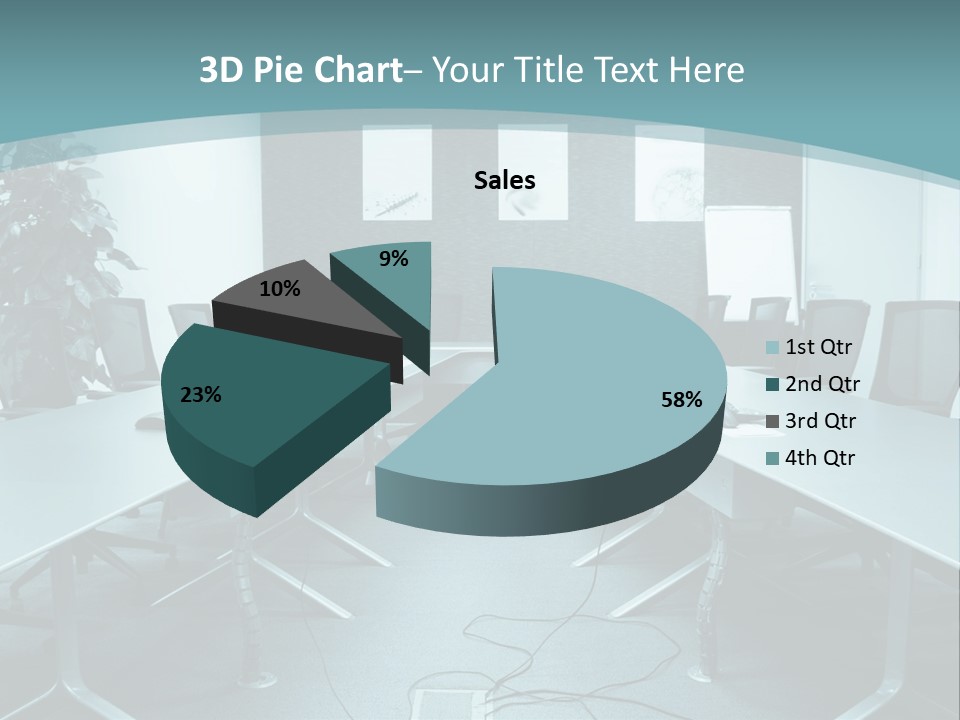 A Conference Room With A Long Table And Chairs PowerPoint Template