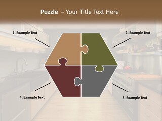 A Kitchen With A Stove Top Oven Sitting Under A Skylight PowerPoint Template