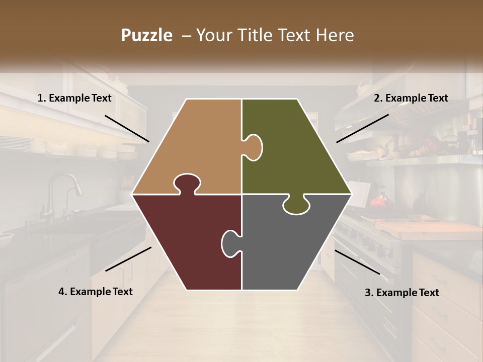 A Kitchen With A Stove Top Oven Sitting Under A Skylight PowerPoint Template