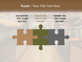 A Kitchen With A Stove Top Oven Sitting Under A Skylight PowerPoint Template