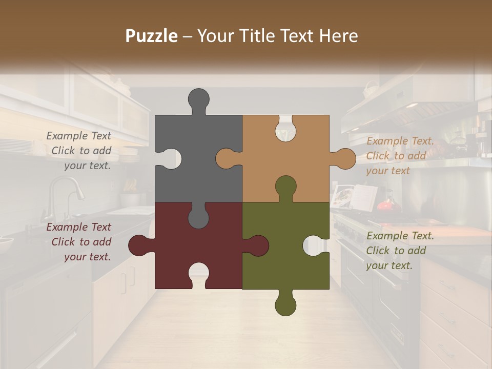 A Kitchen With A Stove Top Oven Sitting Under A Skylight PowerPoint Template