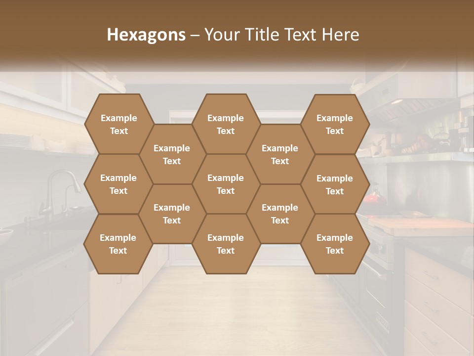 A Kitchen With A Stove Top Oven Sitting Under A Skylight PowerPoint Template