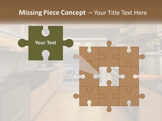 A Kitchen With A Stove Top Oven Sitting Under A Skylight PowerPoint Template