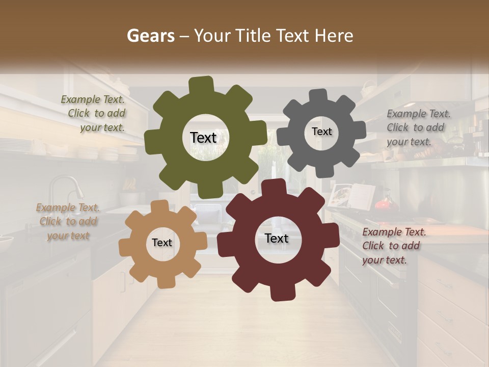 A Kitchen With A Stove Top Oven Sitting Under A Skylight PowerPoint Template