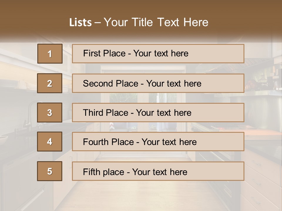 A Kitchen With A Stove Top Oven Sitting Under A Skylight PowerPoint Template