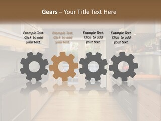 A Kitchen With A Stove Top Oven Sitting Under A Skylight PowerPoint Template