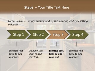 A Kitchen With A Stove Top Oven Sitting Under A Skylight PowerPoint Template